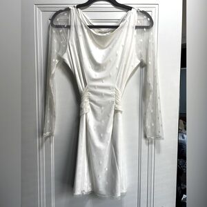 Lovers and Friends White Mesh Polka Dot Mini Dress